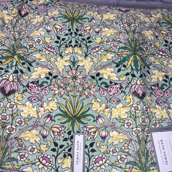 William Morris & Co Hyacinth 7 Pc Floral Velour Bath Towel Set - Picture 6 of 7
